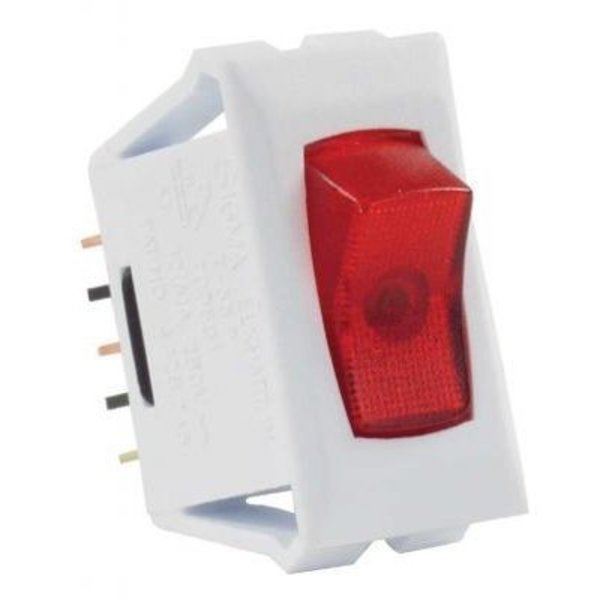Jr Products ILLUMINATED 12V ON/OFF SWITCH, RED/WHITE 12505